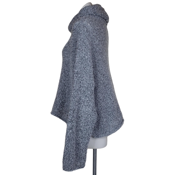 Free People | Chunky Knit Gray Cowl Neck Cozy Slouchy Pullover Sweater Women's M - Picture 4 of 7
